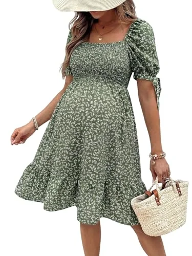 MAKEMECHIC Floral Print Shower Maternity Dress