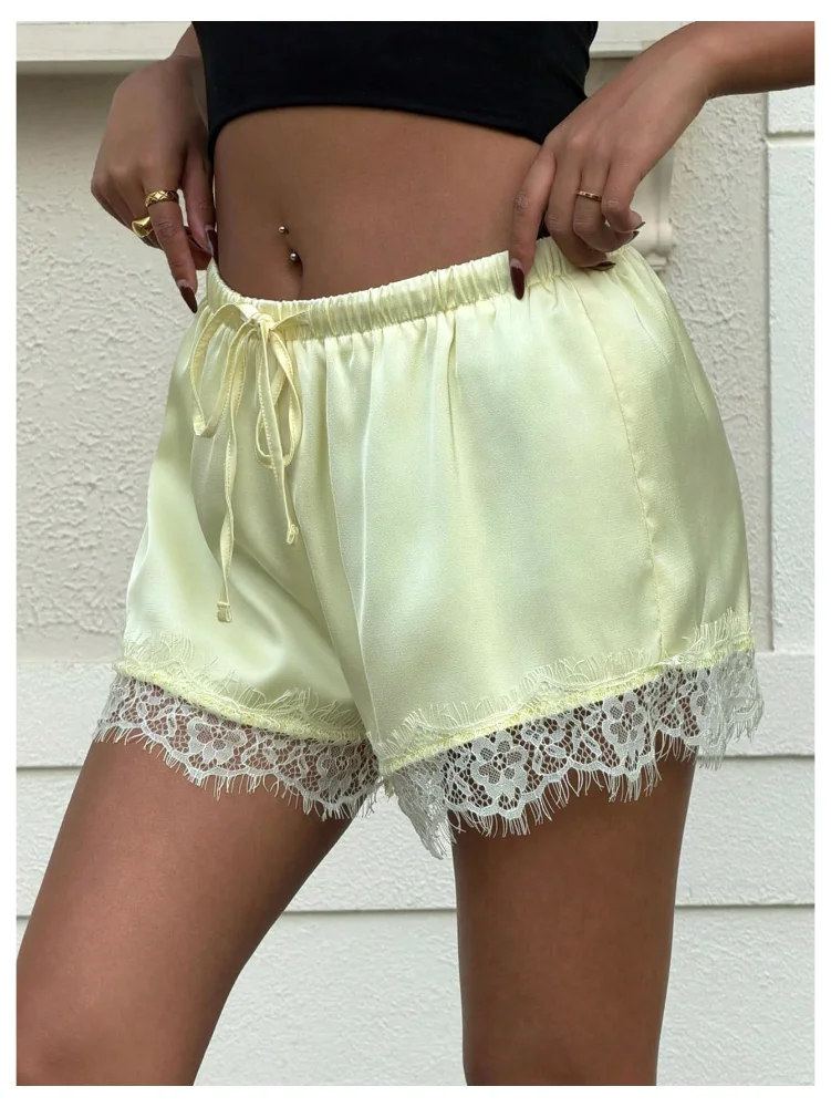 MAKEMECHIC Satin Lace Elastic Pajamas, view 2