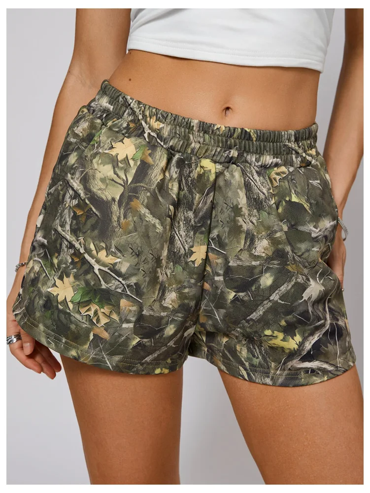 MAKEMECHIC Camo Elastic Waist Shorts, view 3