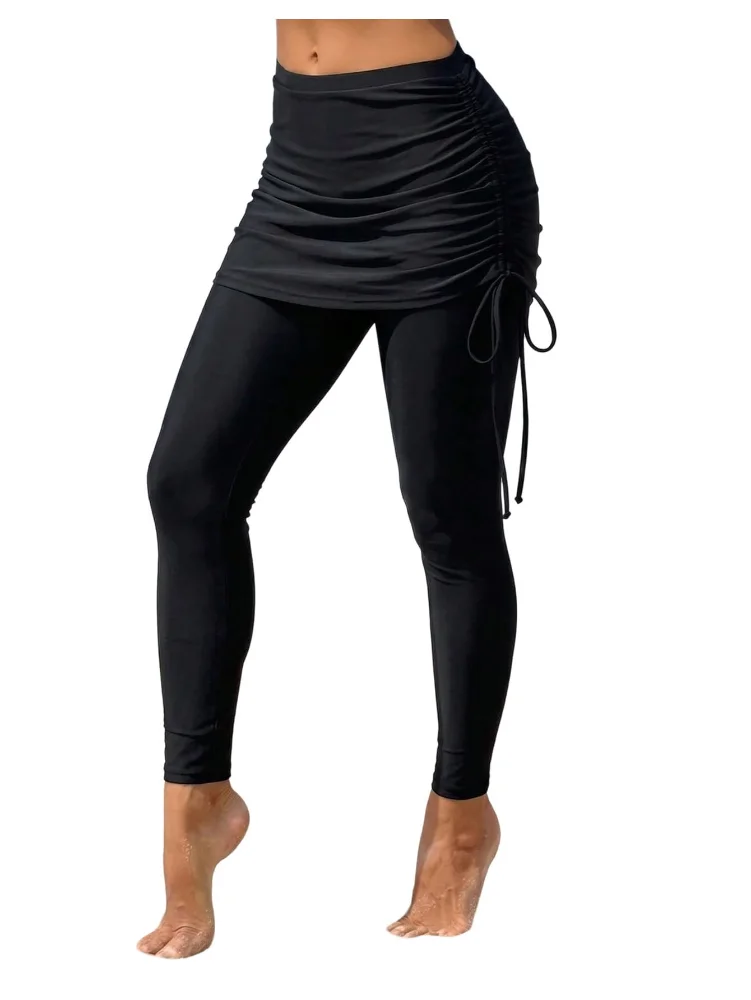 MAKEMECHIC Ruched Drawstring Swimsuit
