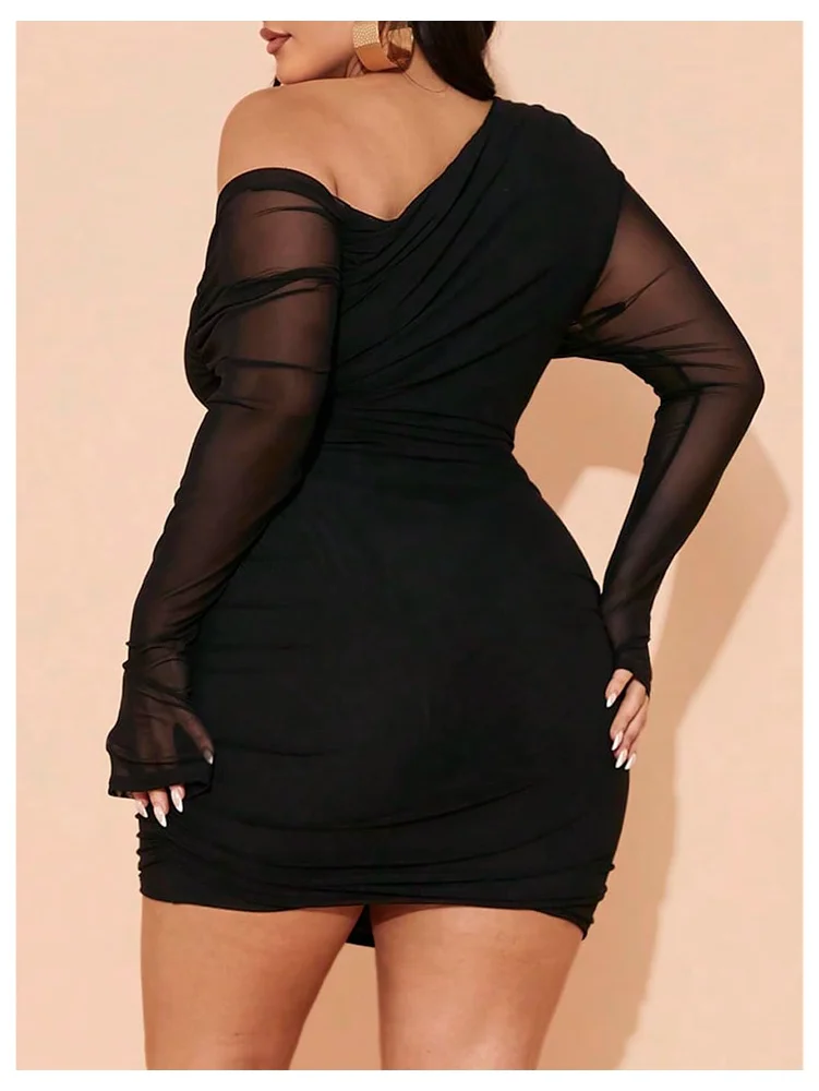 MAKEMECHIC Bodycon Mini Dress, long sleeve, view 2