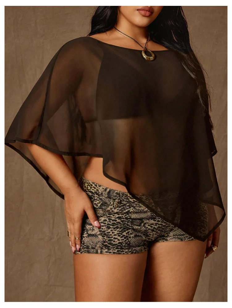 MAKEMECHIC Mesh Sheer Beach Cover-Up, view 2