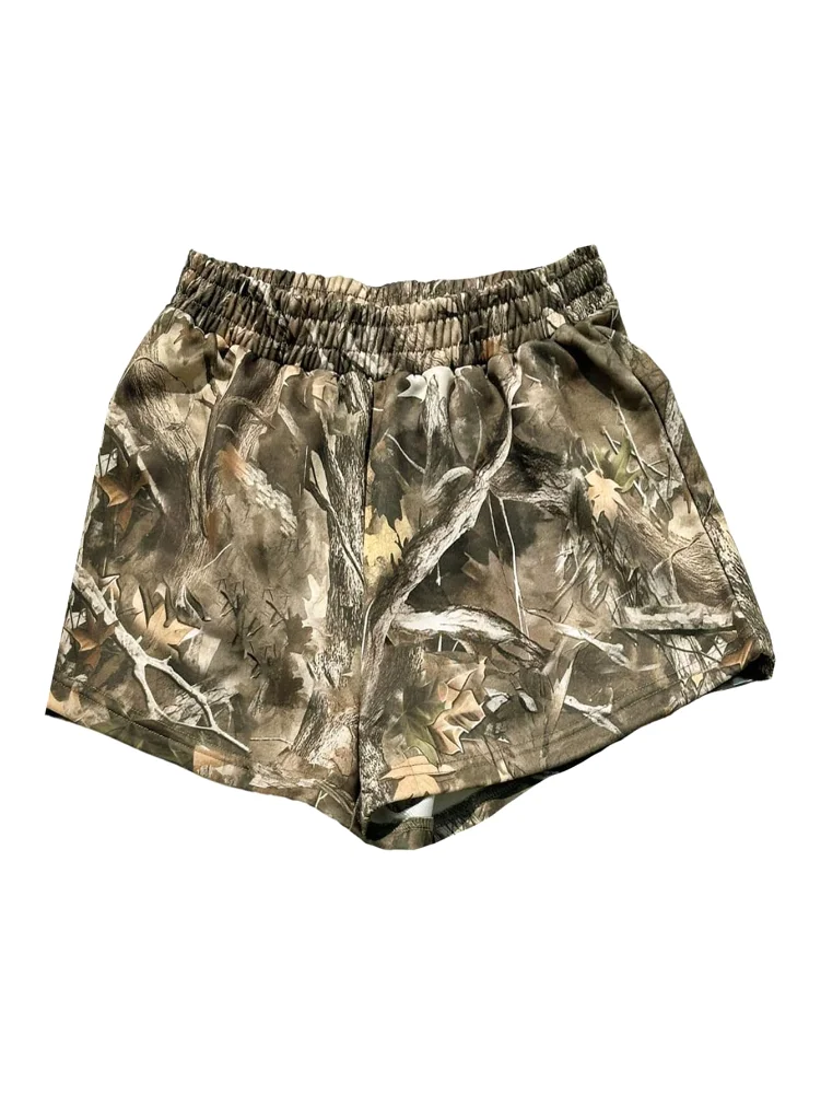 MAKEMECHIC High Waisted Camo Shorts