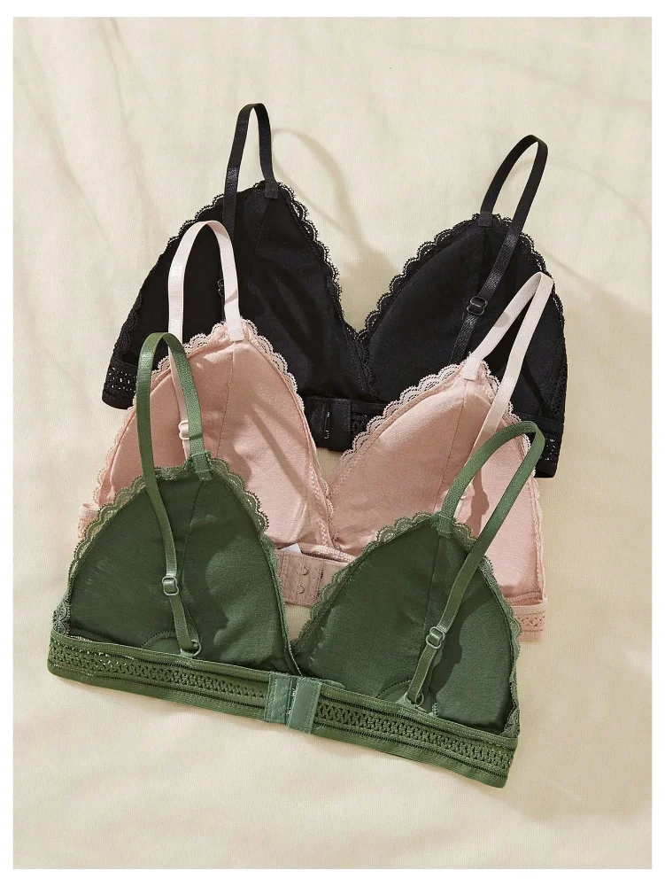 MAKEMECHIC 3 Pack Lace Padded Bra, view 2
