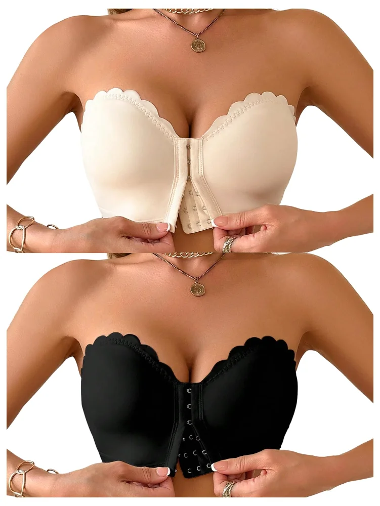 MAKEMECHIC 2 Pack Half Strapless Bra