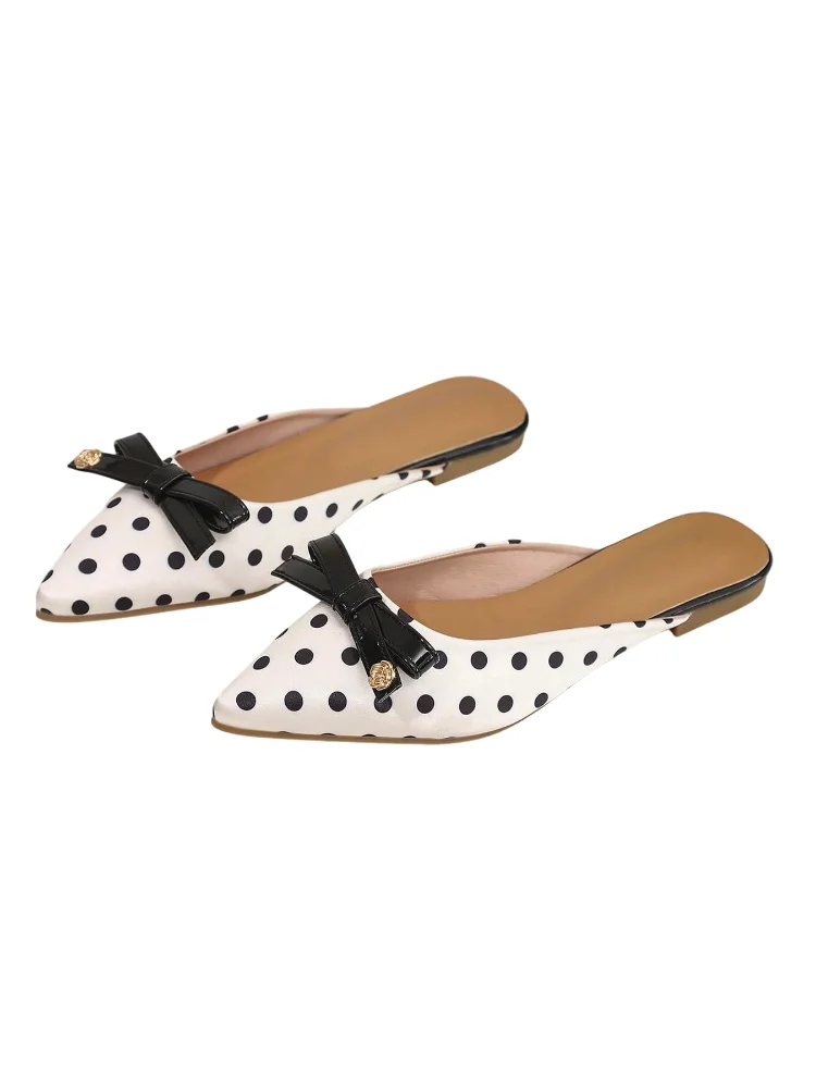 MAKEMECHIC Polka Dot Bow Knot Sandals