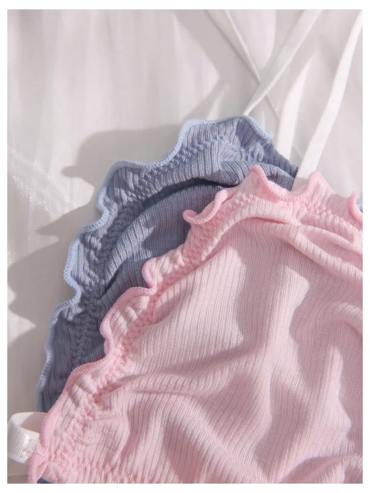 MAKEMECHIC Floral Print Lettuce Trim Bra, view 3