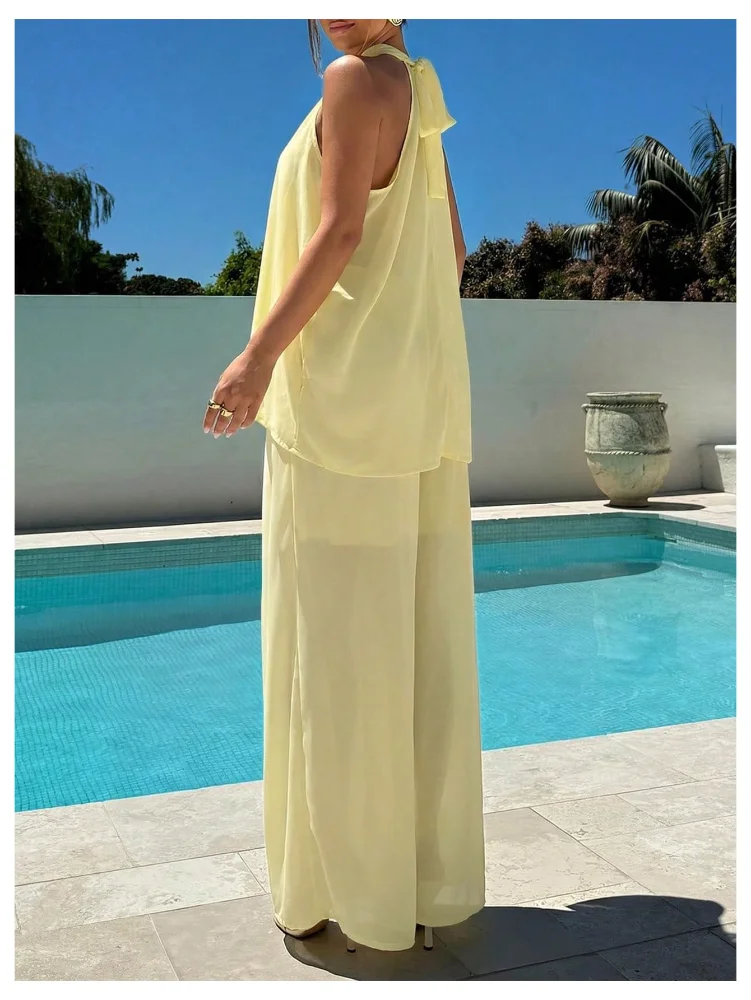 MAKEMECHIC Wide Leg Two-Piece Set, view 2