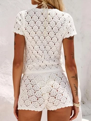 MAKEMECHIC Crochet Beach Cover-Up, view 2