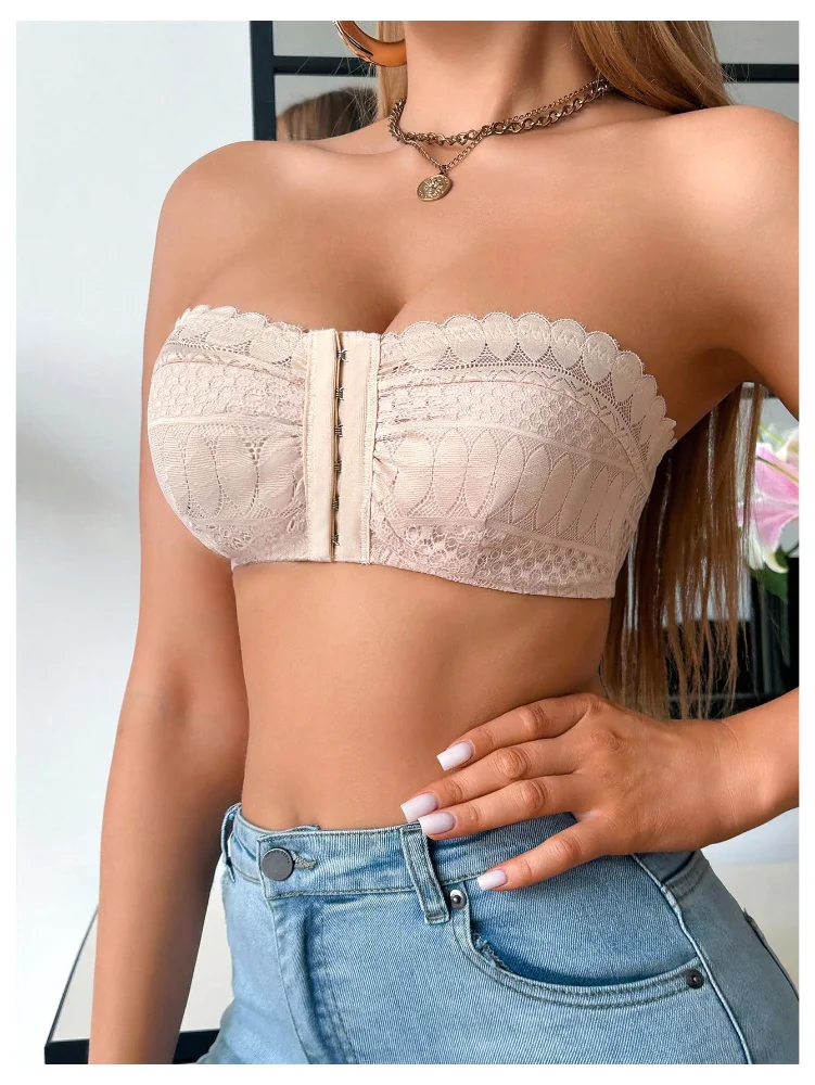 MAKEMECHIC Strapless Front Closure Lace Lingerie, view 2