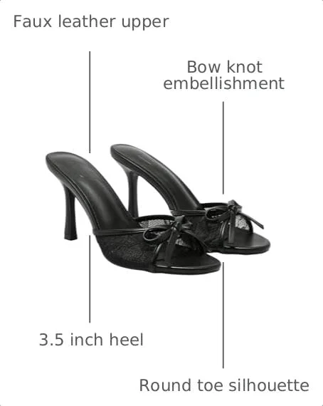 MAKEMECHIC Bow Lace Heeled Sandals, view 3