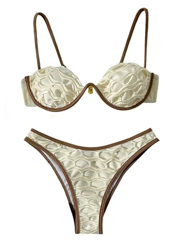 MAKEMECHIC Underwire Mesh High Bikini Set