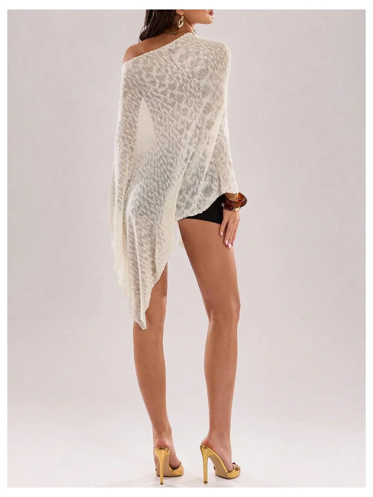 MAKEMECHIC One Shoulder Asymmetrical Knit Sweater, view 3