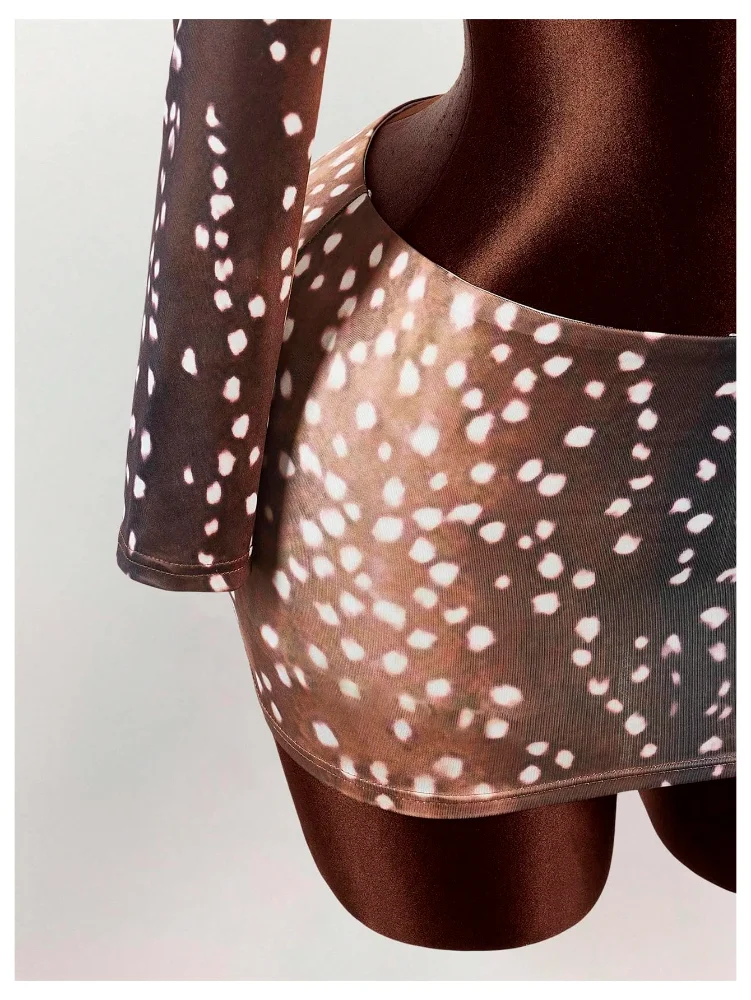 MAKEMECHIC Fur Dots Print Two-Piece Set, view 3