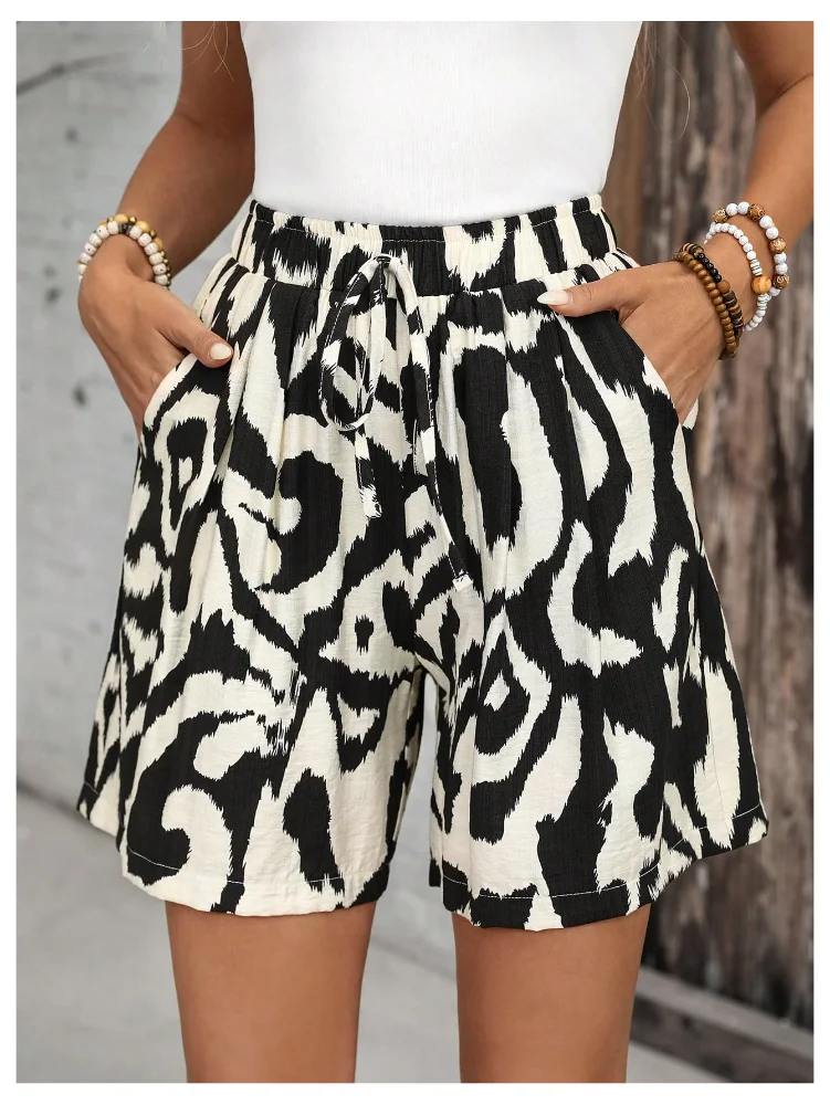 MAKEMECHIC Leopard Zebra Bermuda Shorts, view 2
