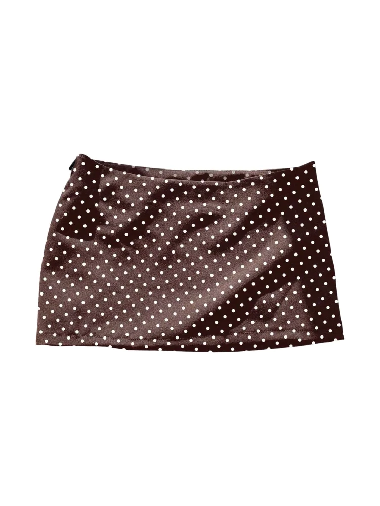 MAKEMECHIC Polka Dot Low Waisted Micro Mini Skirt