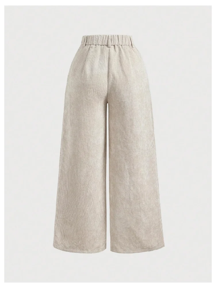 MAKEMECHIC Corduroy Pockets High Waist Pants, view 3