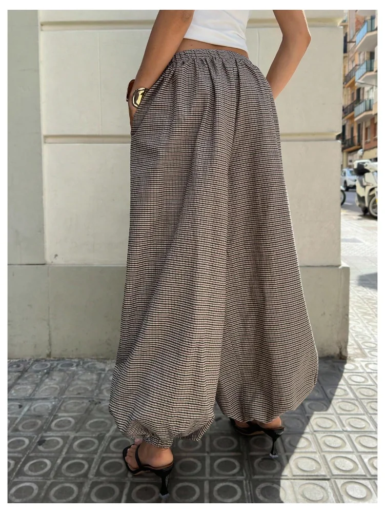 MAKEMECHIC Plaid Baggy Wide Leg Pants, view 2
