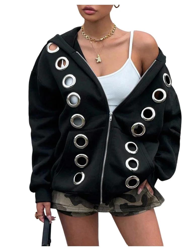 MAKEMECHIC Punk Zip Up Grommet Matching Set