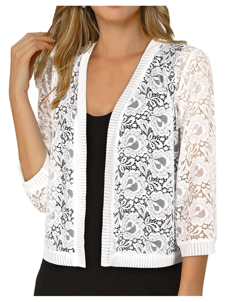 MAKEMECHIC Lace Sheer Lightweight Cardigan