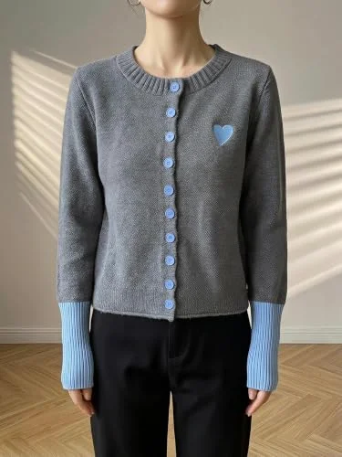 MAKEMECHIC Color Block Cable Knit Cozy Cardigan, view 3