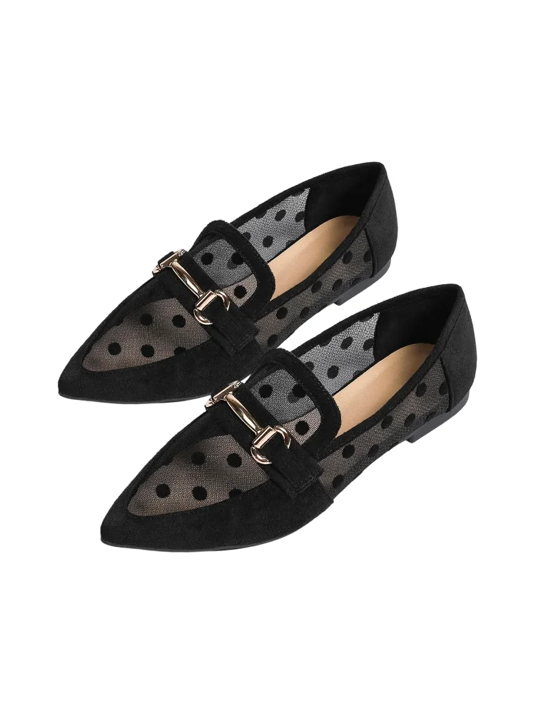 MAKEMECHIC Polka Dot Loafer Mesh Flats