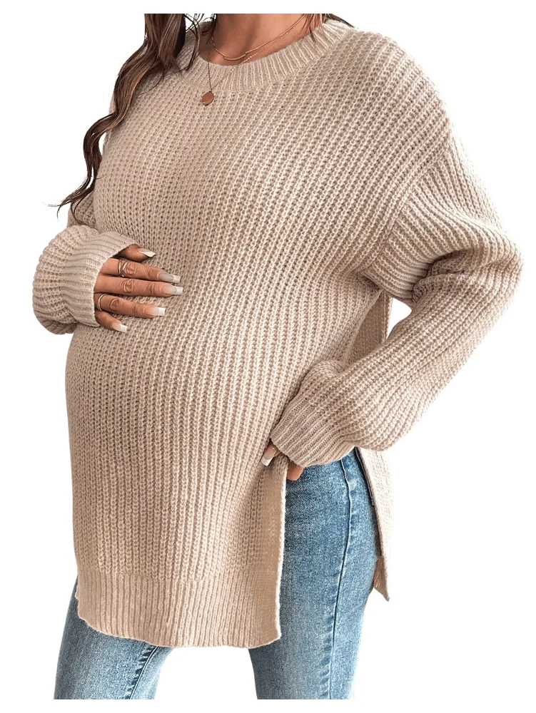 MAKEMECHIC Knit Split Drop Maternity Sweater