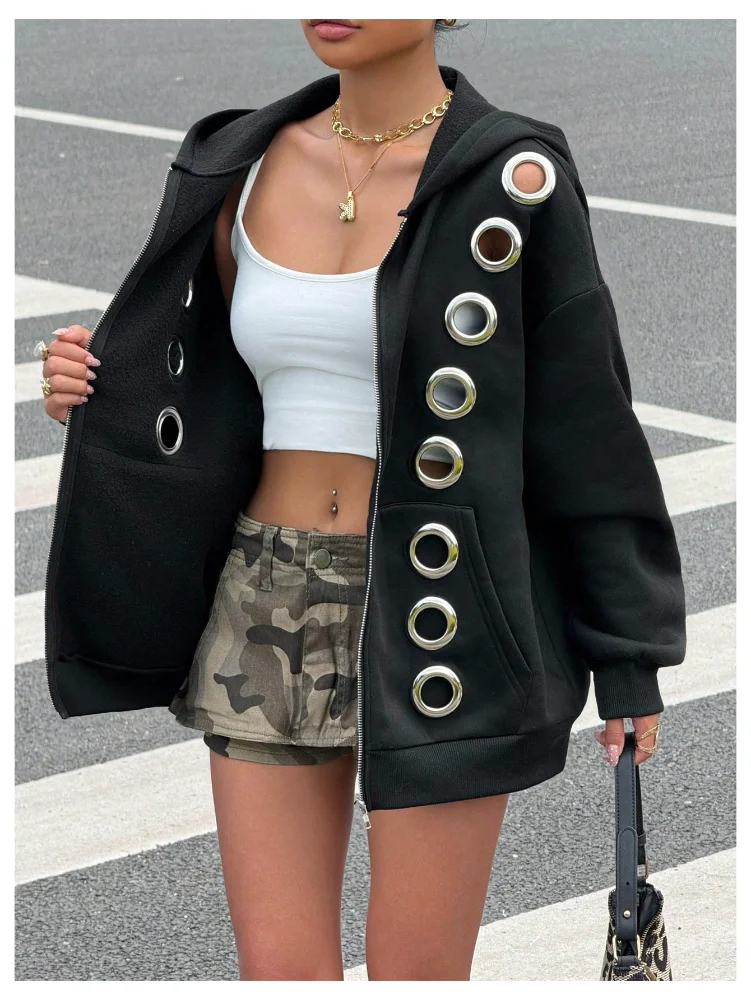 MAKEMECHIC Punk Zip Up Grommet Matching Set, view 3