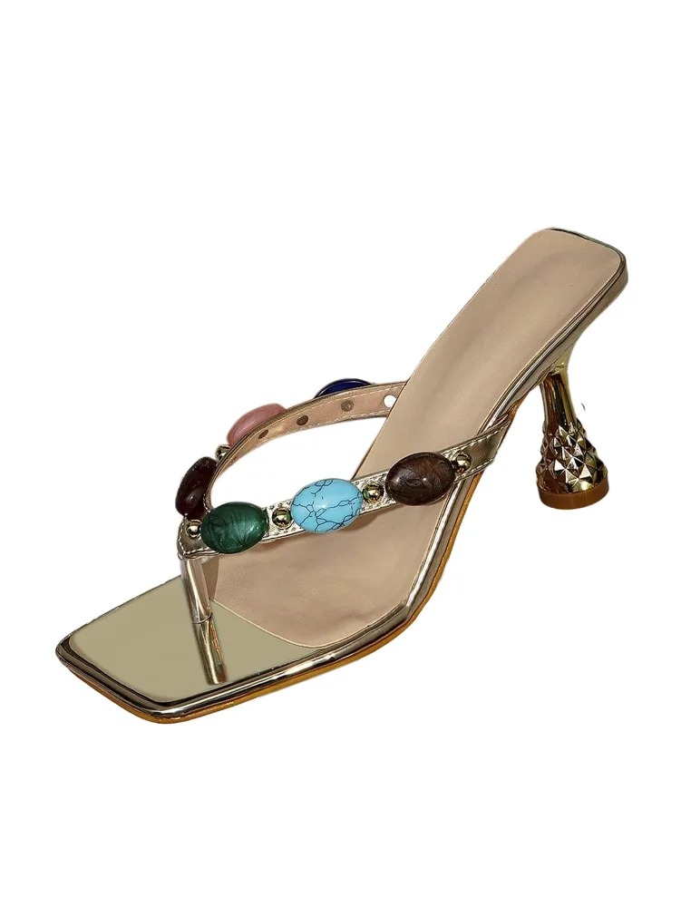 MAKEMECHIC Kitten Thong Square Sandals