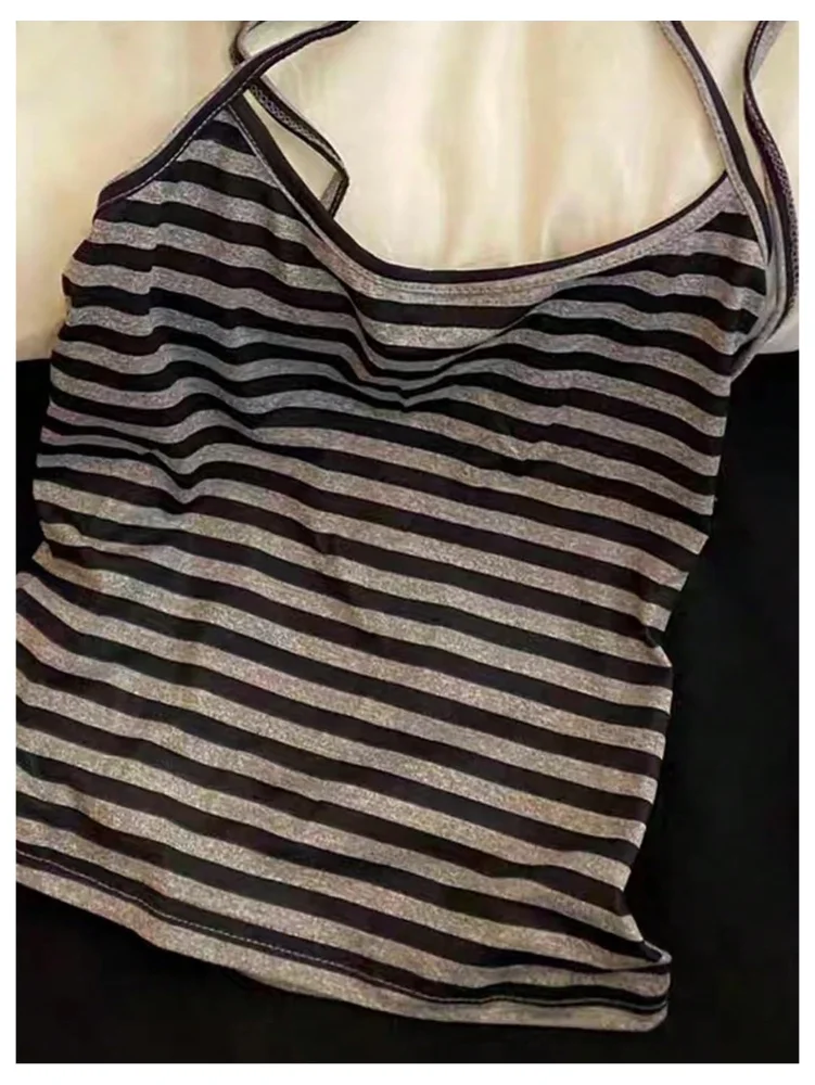 MAKEMECHIC Striped Pajamas, spaghetti straps, view 3