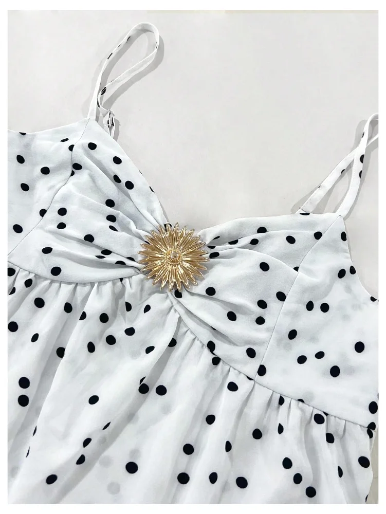 MAKEMECHIC Polka Dot Ruffle Bubble Dress, view 3