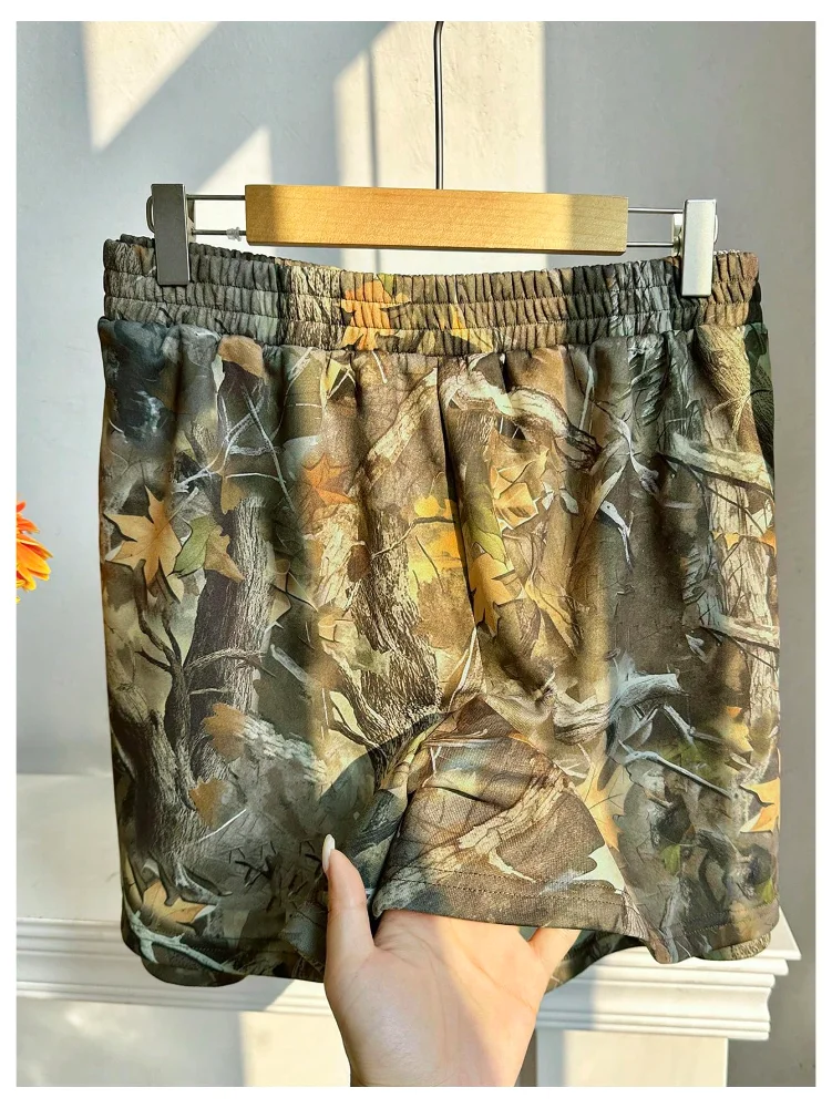 MAKEMECHIC High Waisted Camo Shorts, view 2