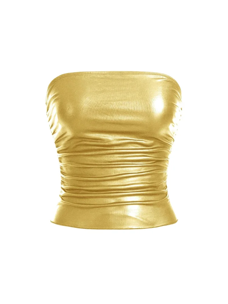 MAKEMECHIC Leather Tube Fitted Shirt