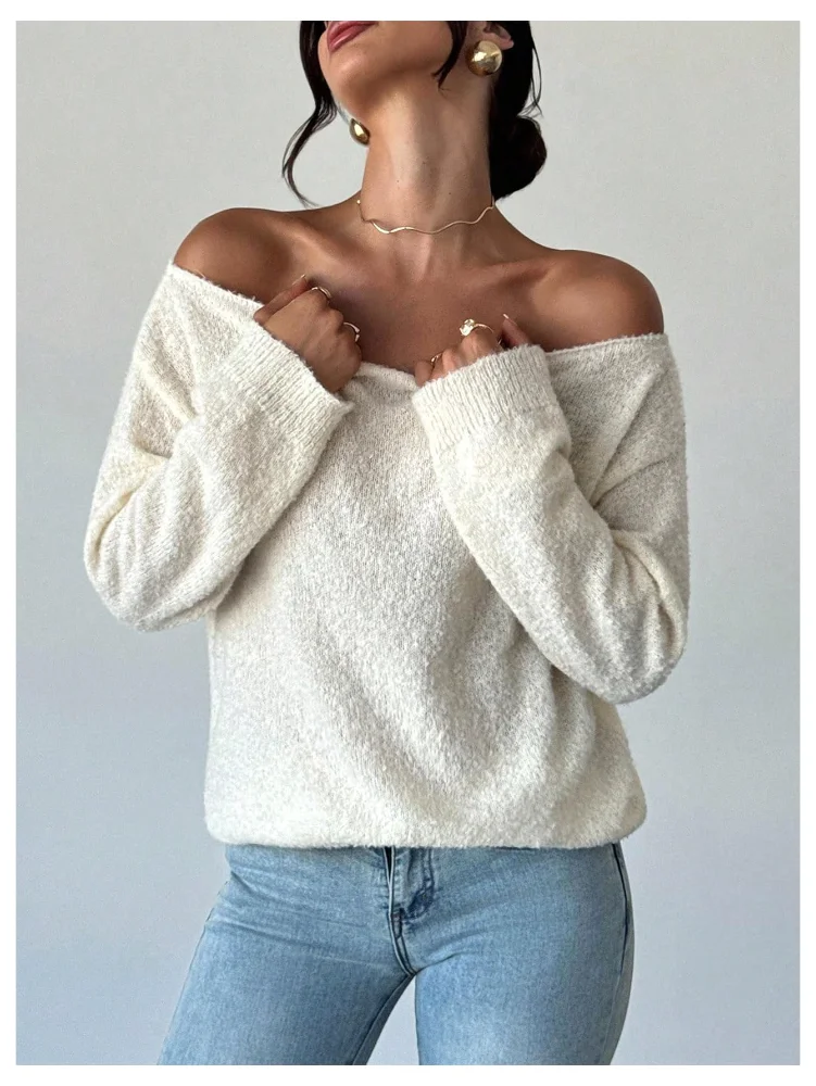 MAKEMECHIC Off The Shoulder Long Sleeve Knit Sweater, view 2