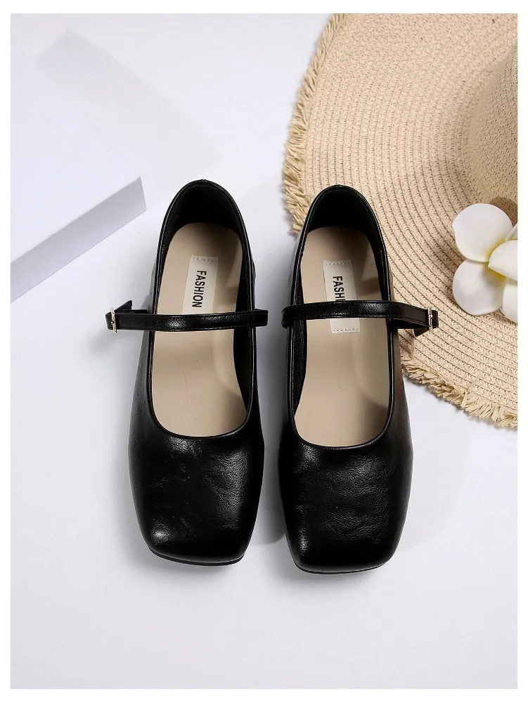 MAKEMECHIC Leather Flat Closed Flats, view 3
