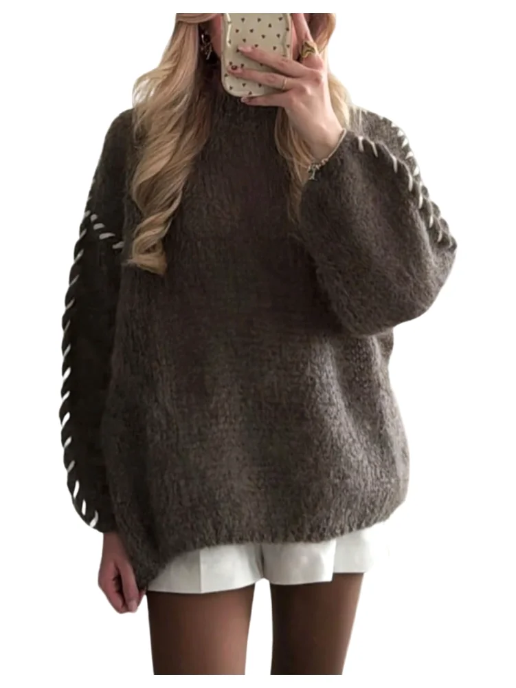 MAKEMECHIC Chunky Cozy Contrast Sweater