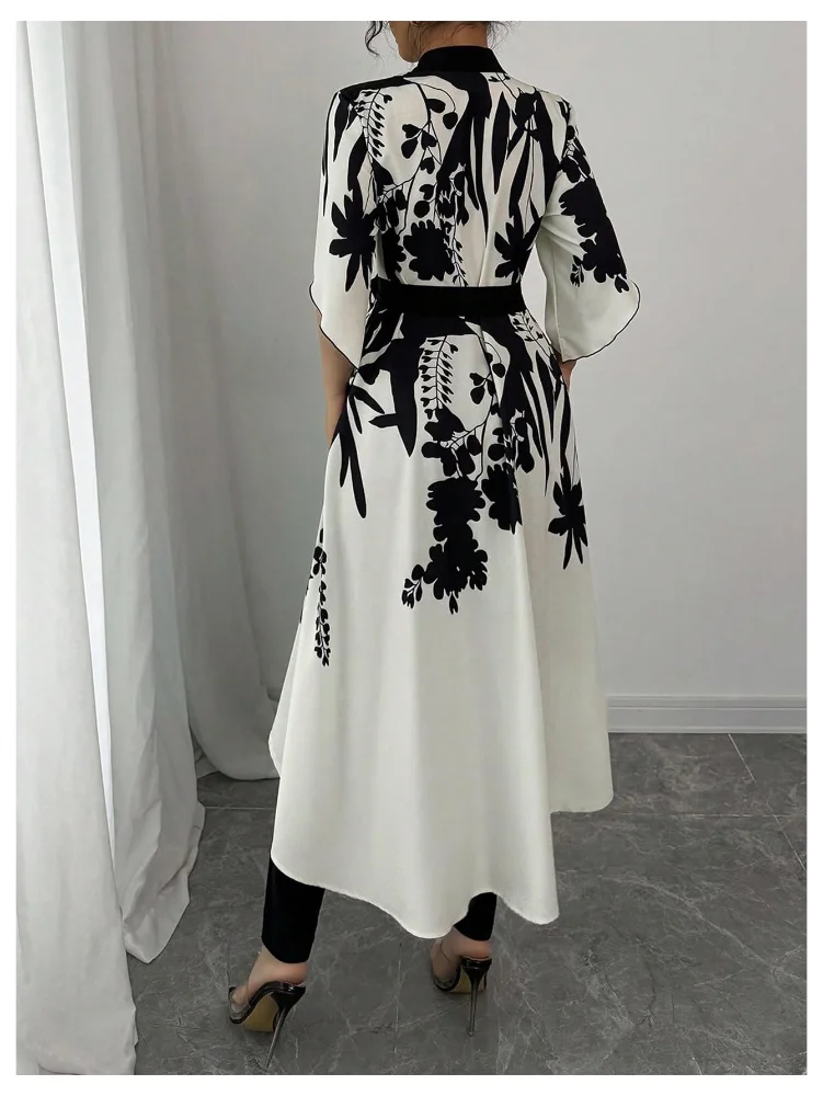MAKEMECHIC Floral Bell Sleeve V-Neck Blouse, view 3
