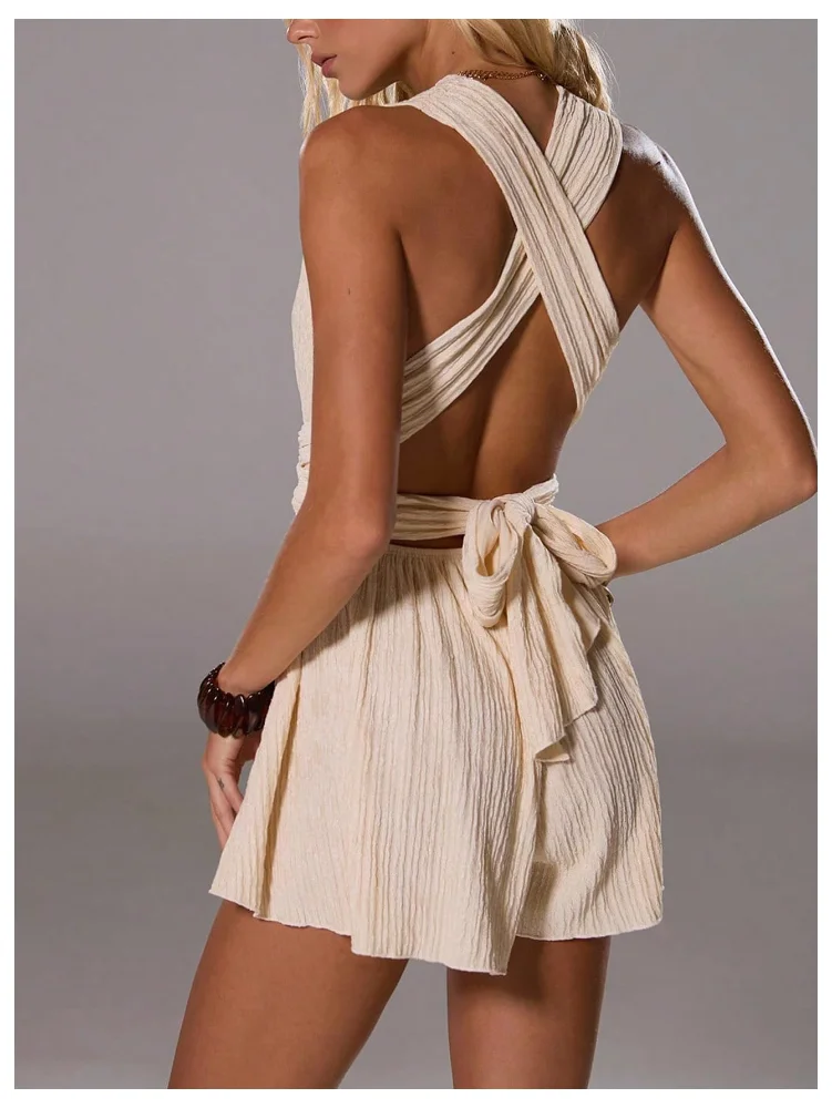 MAKEMECHIC Criss Cross Backless Jumpsuit, view 3