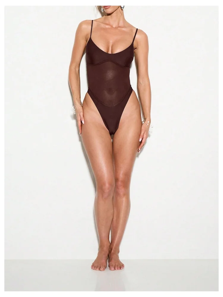 MAKEMECHIC Mesh Tummy Control One-Piece Swimsuit, view 3