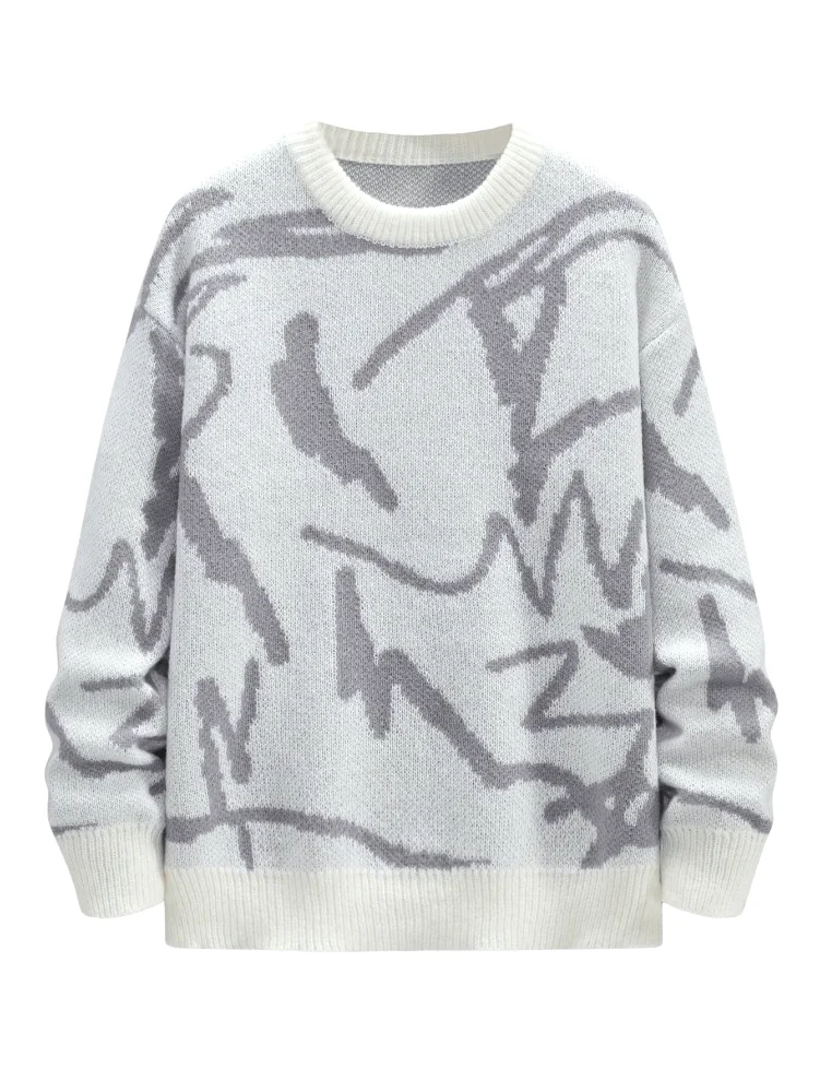 MAKEMECHIC Men's Graphic Crew Neck Sweater
