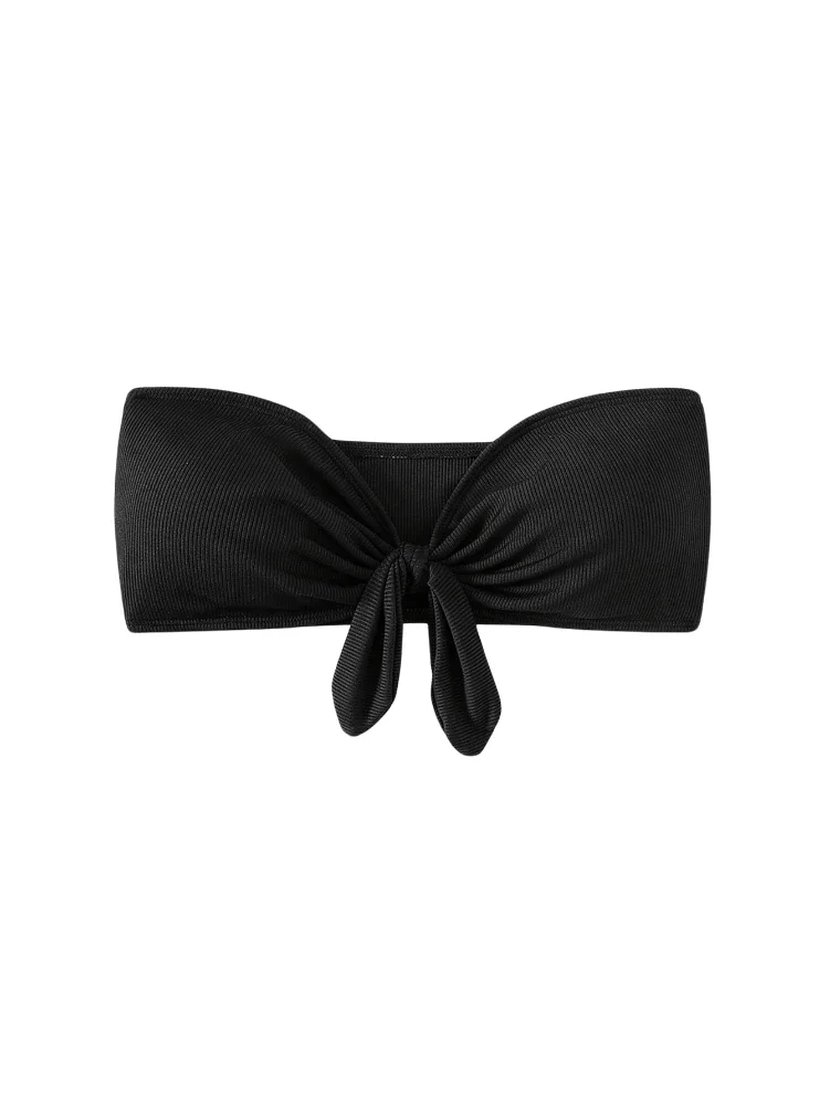 MAKEMECHIC Strapless Bandeau Knot Bikini Set