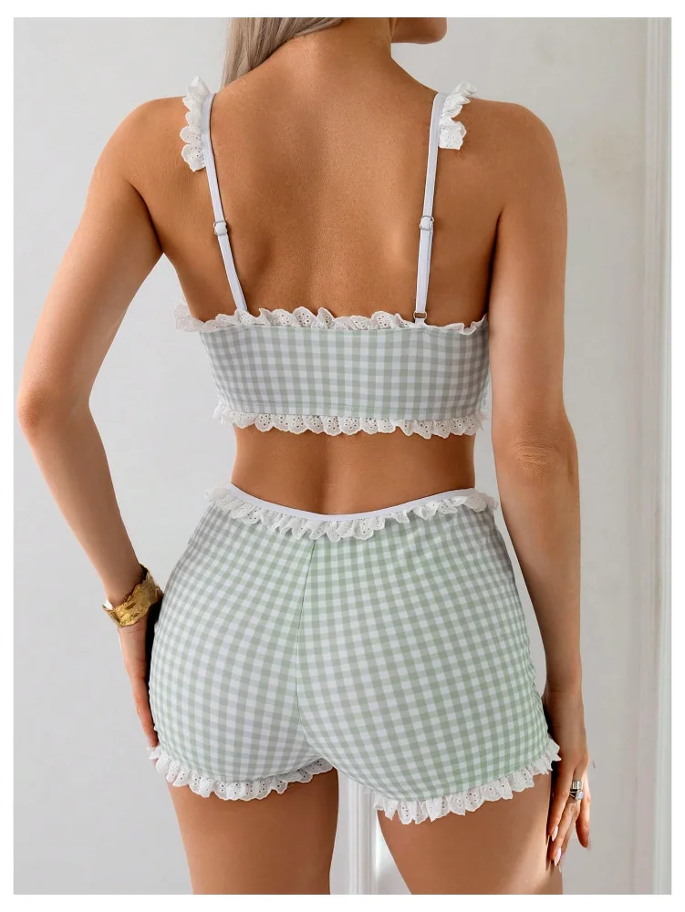 MAKEMECHIC Gingham Tankini, view 2