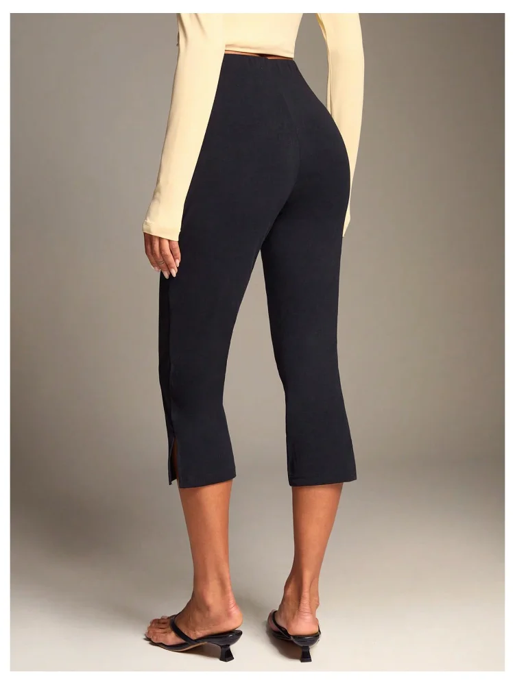 MAKEMECHIC Capri Slit Cropped Pants, view 3