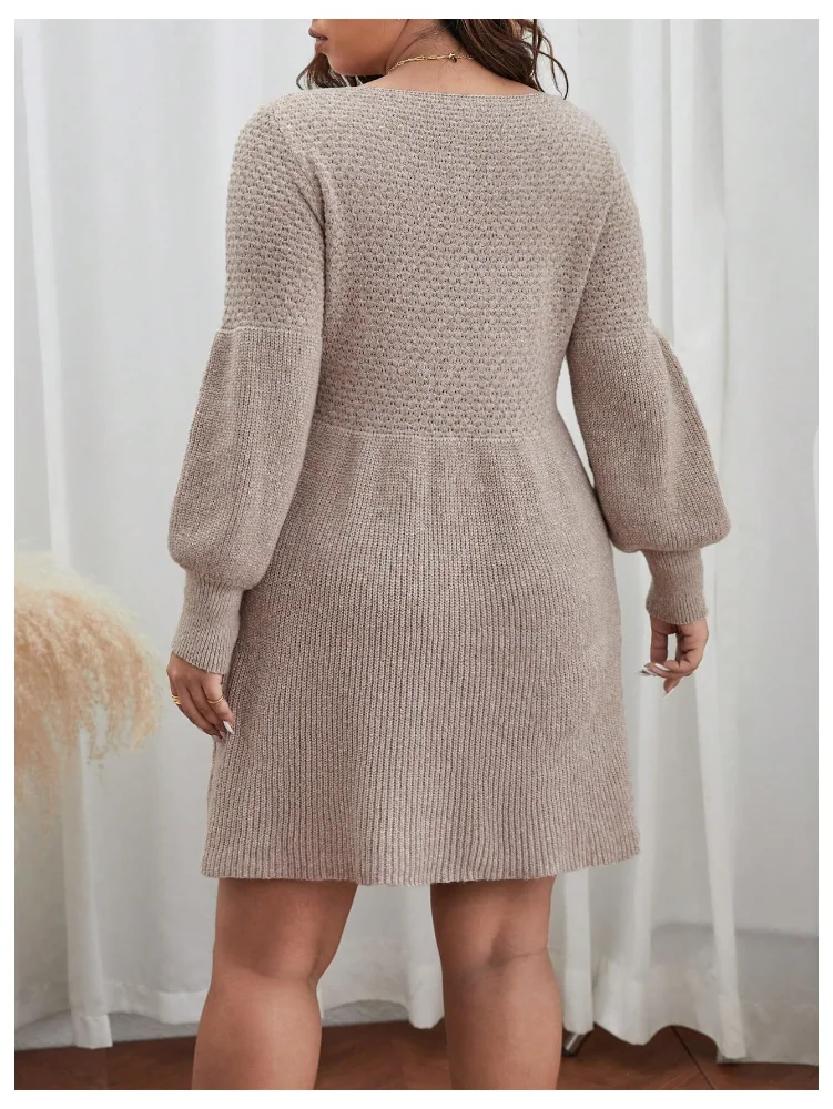 MAKEMECHIC Long Sleeve Crew Neck Jumper Dress, view 3