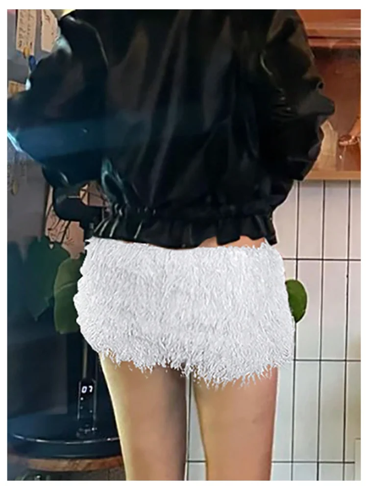MAKEMECHIC Fuzzy Micro Furry Shorts, view 3