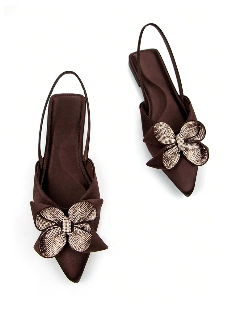 MAKEMECHIC Slingbacks Mules Floral Flats, view 3