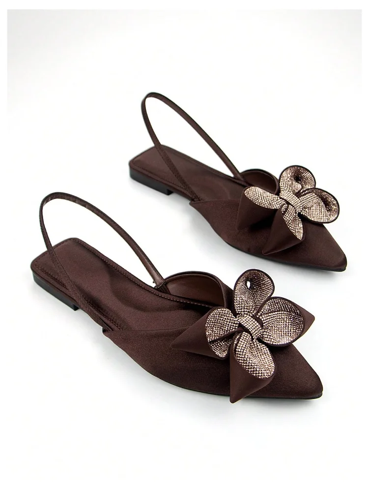 MAKEMECHIC Slingbacks Mules Floral Flats, view 2