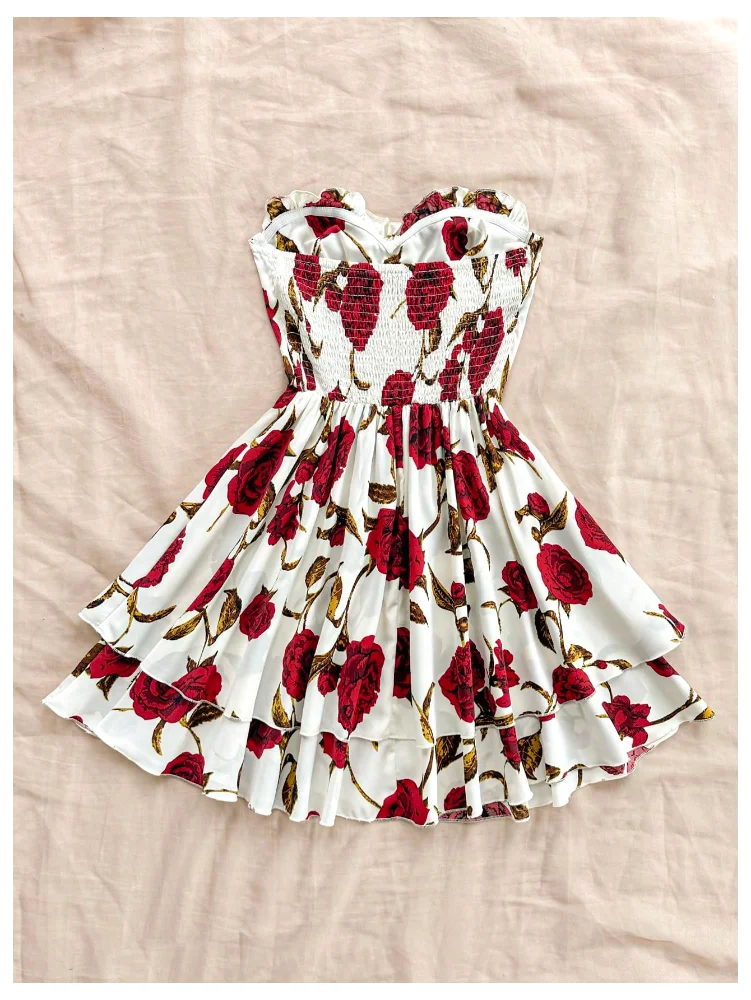 MAKEMECHIC Floral Tube Strapless Dress, view 2