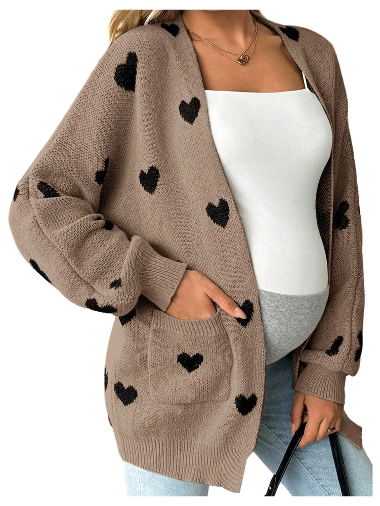 MAKEMECHIC Heart Maternity Cardigan