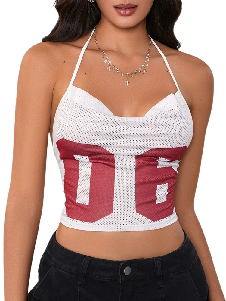 MAKEMECHIC Cropped Jersey Halter Top